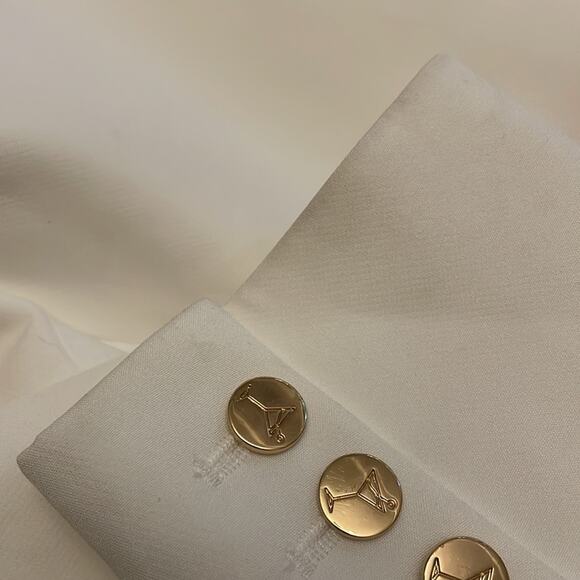 Retrofete White Cropped Blazer Palazza Embellished Rare Small Retails $895 - Picture 14 of 15